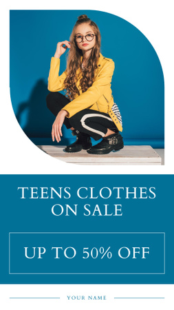 Plantilla de diseño de Oferta de venta de ropa elegante para adolescentes Instagram Story 