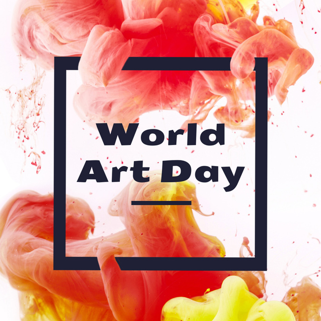 World Art Day Announcement Instagram Πρότυπο σχεδίασης