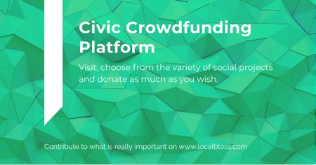 Civic Crowdfunding Platform Facebook AD tervezősablon