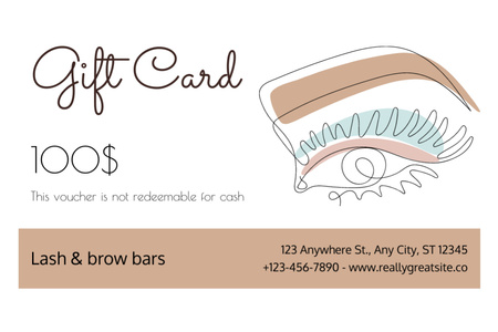 Lash and Brow Salon Offer Gift Certificate Design Template