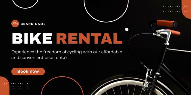 Stylish Black Offer of Rental Bikes Twitter – шаблон для дизайна