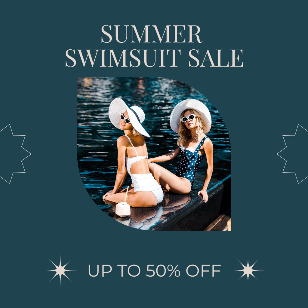 Women's Swimsuit Sale Announcement Instagram Πρότυπο σχεδίασης