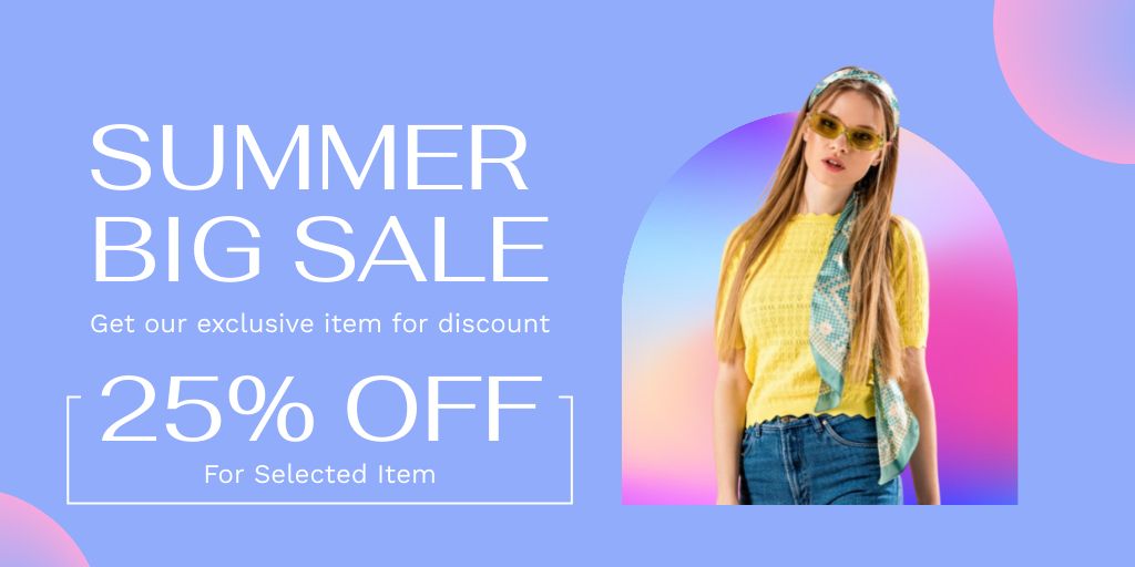 Platilla de diseño Summer Big Sale with Exclusive Items Twitter