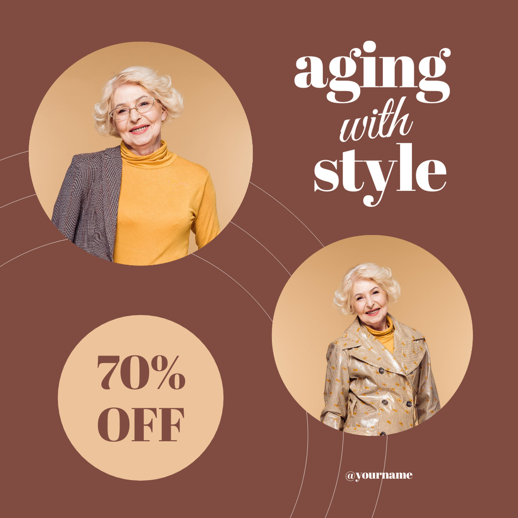 Elegant Style For Seniors With Discount Instagram Design Template