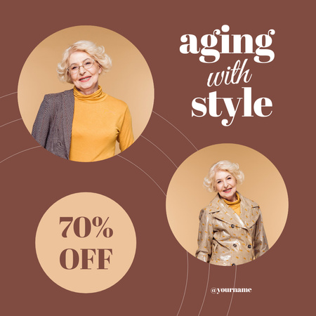 Elegant Style For Seniors With Discount Instagram Modelo de Design