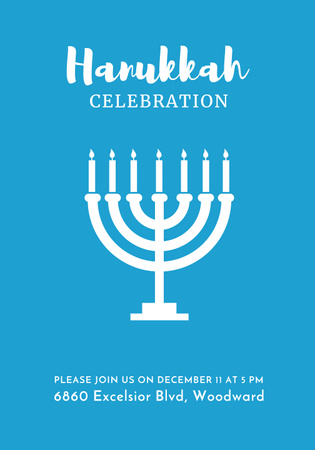 Invitation to Hanukkah celebration Poster 28x40in Design Template