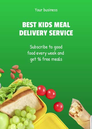 Template di design Conveniente offerta di cibo per la scuola online con consegna Flayer