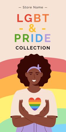 Pride Month Collection Sale Announcement with Rainbow And Illustration Graphic Design Template