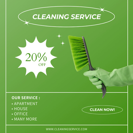 Designvorlage Cleaning Services Discount Offer für Instagram