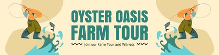 Platilla de diseño Tour on Oyster Oasis Farm Twitter