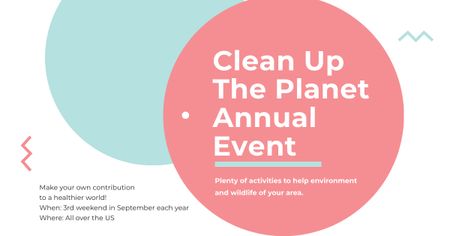 Designvorlage Räumen Sie das Planet Annual Event auf für Facebook AD