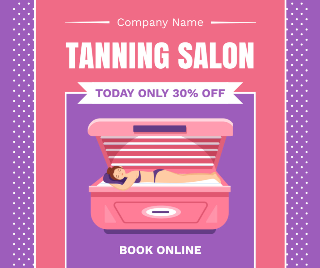 Template di design Today's Discount on Tanning Salon Visits Facebook