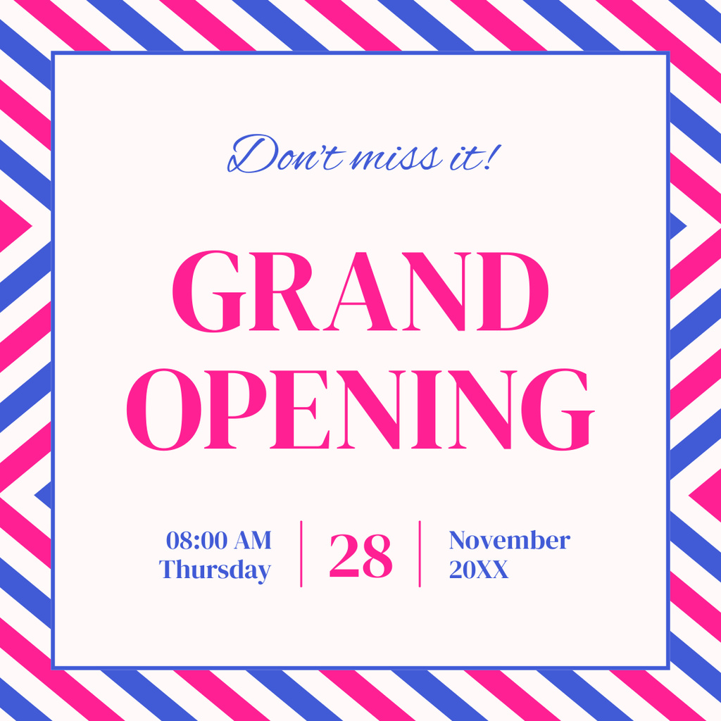 Szablon projektu Don't Miss It Grand Opening Announcement Instagram