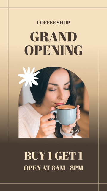 Designvorlage Coffee Shop Opening With Best Promo für Instagram Story