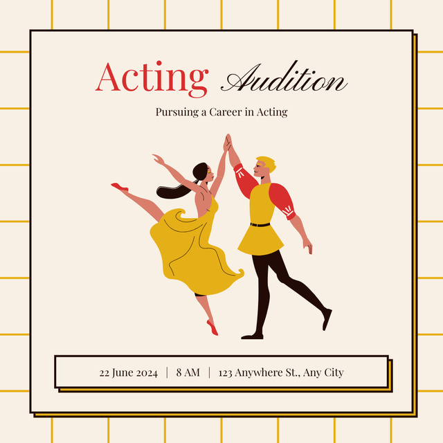 Platilla de diseño Acting Audition with Dancing Actors Instagram