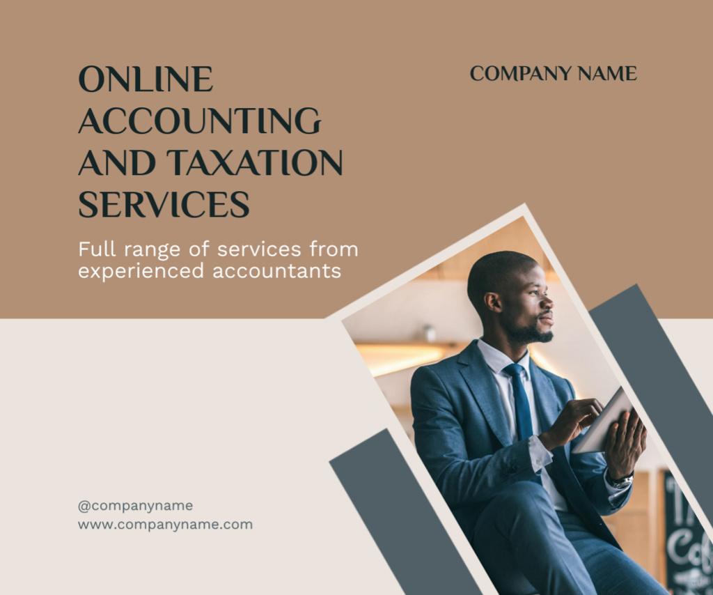 Plantilla de diseño de Online Accounting and Taxation Services Ad Medium Rectangle 