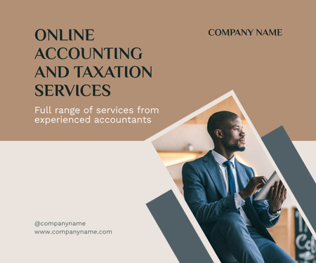 Platilla de diseño Online Accounting and Taxation Services Ad Medium Rectangle