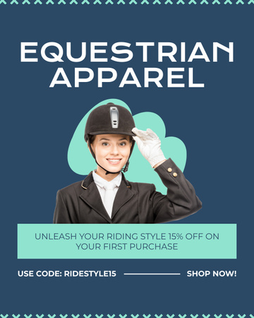 Ontwerpsjabloon van Instagram Post Vertical van Beste paardensportkleding tegen een gereduceerde prijs