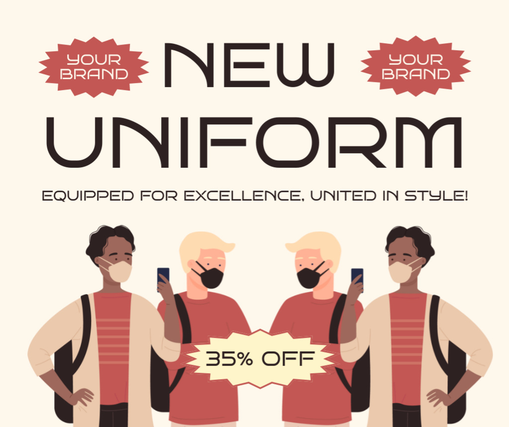 Modèle de visuel New Stylish School Uniform Offer - Facebook