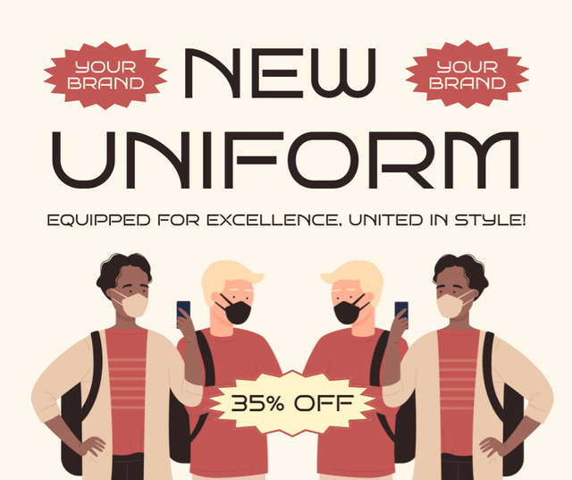 Designvorlage New Stylish School Uniform Offer für Facebook