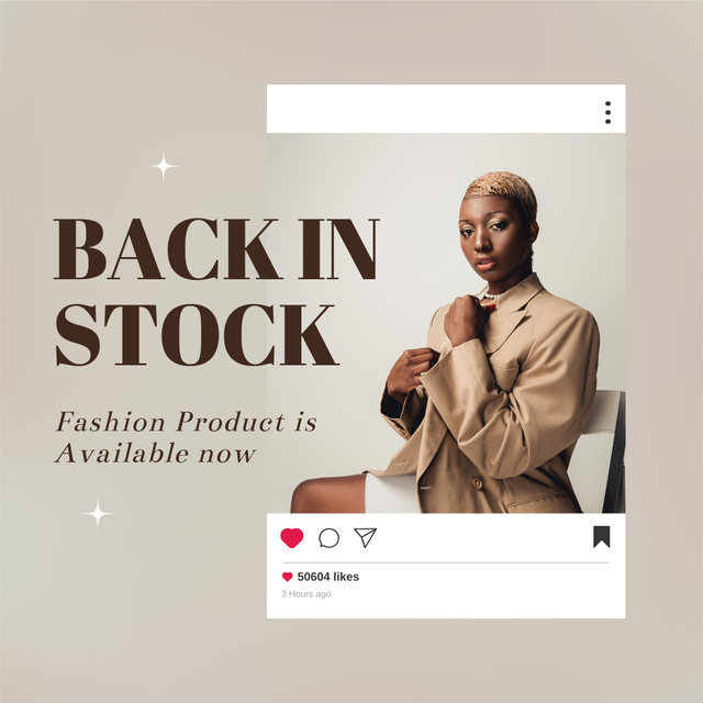 New Fashion Product Ad with Attractive Woman Instagram Tasarım Şablonu