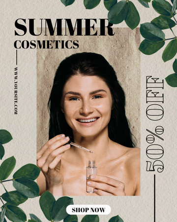 Summer Cosmetics for Skin Care Instagram Post Vertical Design Template