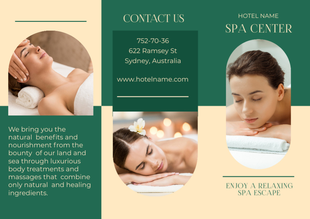 Offer of the Spa Center in Hotel Brochure Modelo de Design