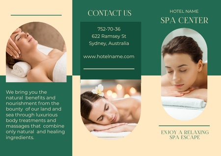Offer of the Spa Center in Hotel Brochureデザインテンプレート