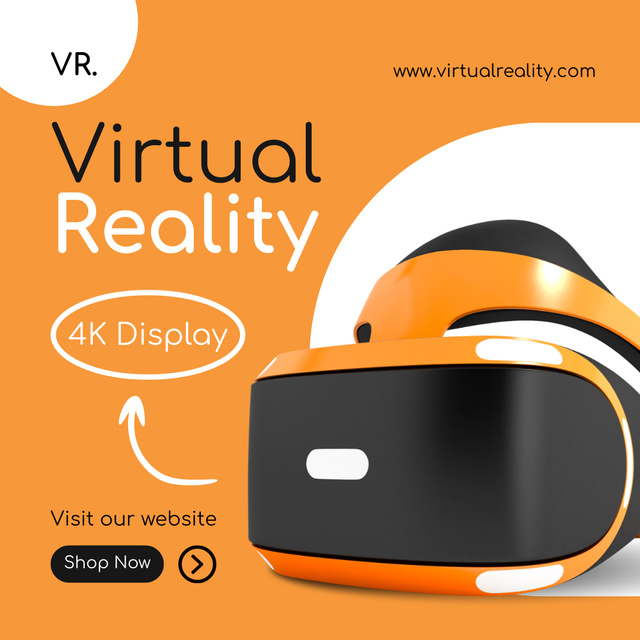 Modèle de visuel Virtual Reality Glasses Sale Ad in Orange - Instagram