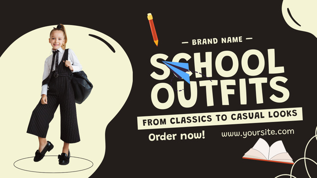 Ontwerpsjabloon van Full HD video van Fashionable School Outfits For Kids Offer