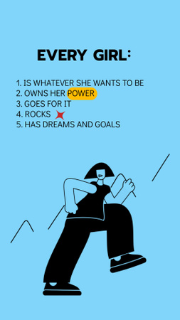 Girl Power Inspirational List Instagram Video Story Šablona návrhu
