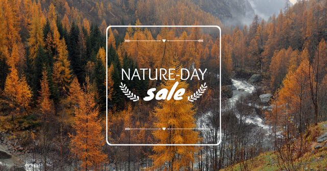 Landscape of Scenic Autumn Forest Facebook AD Design Template