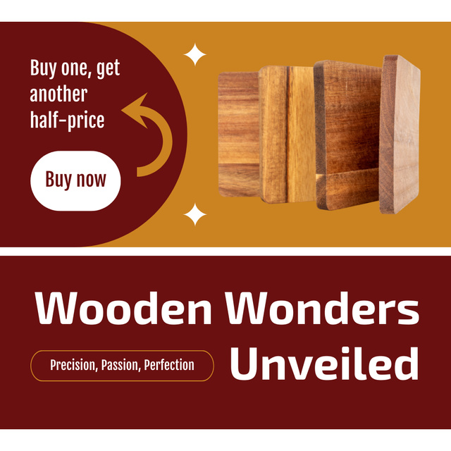 Ad of Wooden Pieces with Samples Instagram Design Template