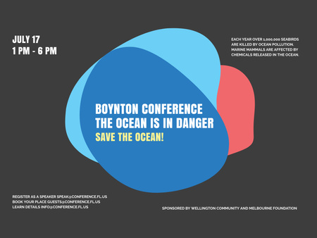 Eco Conference Event Announcement about Ocean Poster 18x24in Horizontal Design Template