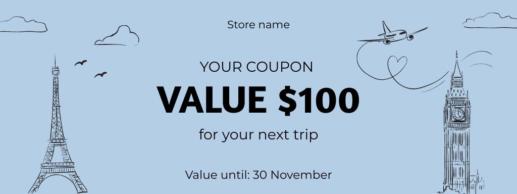 Adventurous Travel Tour Offer In Europe Coupon Design Template