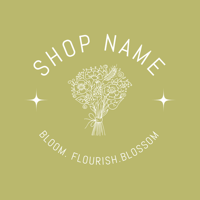Flowers Bouquet Shop Promotion With Slogan Animated Logo Šablona návrhu