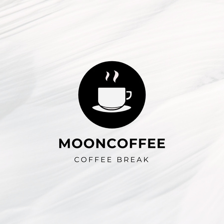 Designvorlage Kaffeepausenangebot mit einer Tasse aromatischem Kaffee für Logo