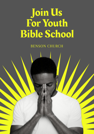 Ontwerpsjabloon van Flyer A5 van uitnodiging voor de jeugdbijbelschool