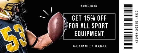 Discount on All Sports Equipment on Black Coupon Design Template