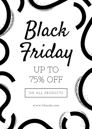 Template di design Black Friday ad on ribbons pattern Flayer
