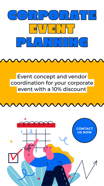 Planning and Coordination of Corporate Events Instagram Story Šablona návrhu