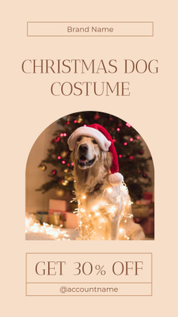 Template di design Sconto del costume del cane di Natale Instagram Video Story