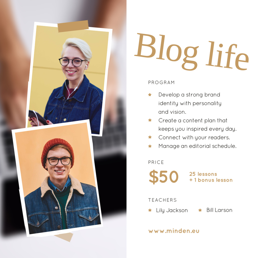 Lifestyle Blog Ad Young People Denim Clothes Instagram – шаблон для дизайна