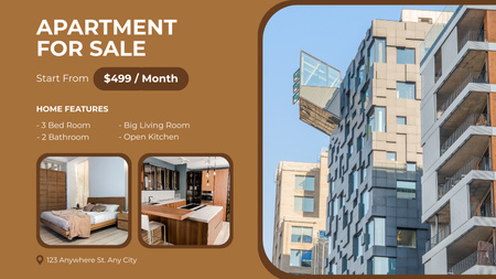 Apartment For Sale Blog Banner Title 1680x945px Design Template