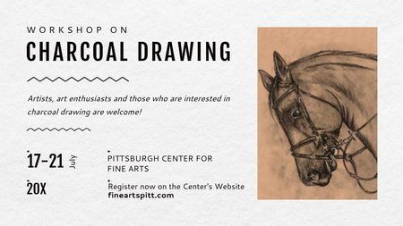 Designvorlage Drawing Workshop center Horse Image für Title