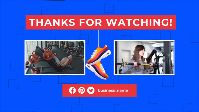 Ontwerpsjabloon van YouTube outro van Well-Equipped Gym Workouts Channel Video Episode