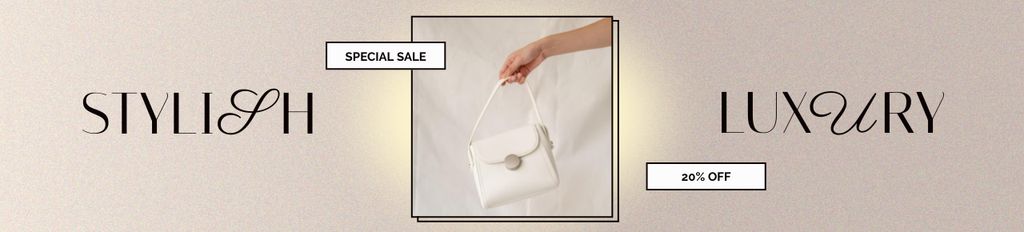 Woman holding Stylish Handbag Ebay Store Billboard Modelo de Design