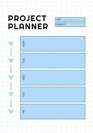 Corporate Project Weekly in Blue Schedule Planner Design Template