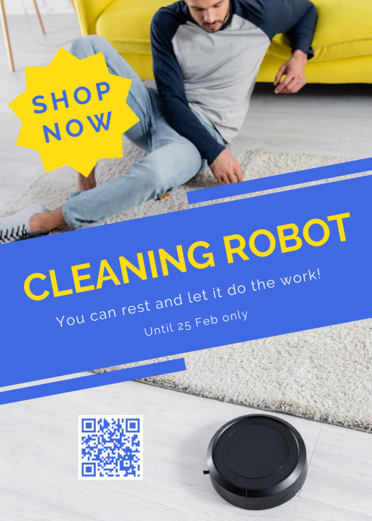 Plantilla de diseño de Cleaning Robot for Household Flayer 