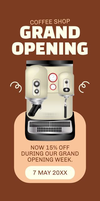 Template di design Affordable Coffee Drinks On Coffe Shop Grand Opening Day Graphic